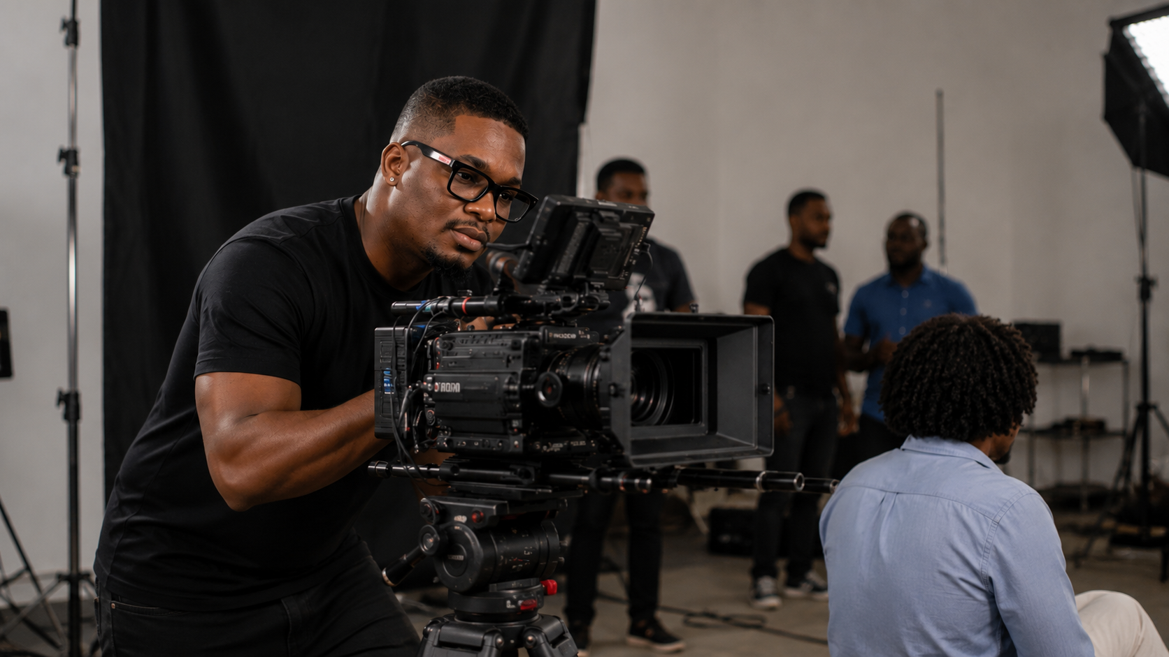 Behind the scenes of a corporate video production shoot in Lagos